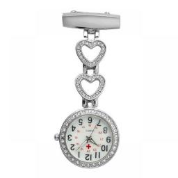 Ne Fashion Women Pocket Watch Clip-on Heart/Five-pointed Star Pendant Hang Quartz Clock For Medical Doctor Nurse Watches
