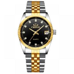 CHENXI 1PCS Luxury Brand Watch For Women Men Waterproof Clock Male Calendar Quartz Wrist Watches Full Steel Ladies & Man Watches