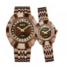 KKY Gold Large Dial Couple Quartz Watch Vintage Waterproof Gold Men's And Women's Watch K1003