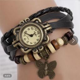 Women's Casual Vintage Multi Layer Butterfly Faux Leather Bracelet Wrist Watch Ladies Female Clock Montre Femme Relogios