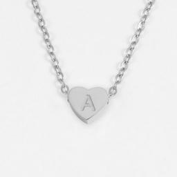 SUNIBI Stainless Steel Pendant Necklace For Women 26 Letters Personality Heart Initial Necklaces Minimalism Jewelry Wholesale