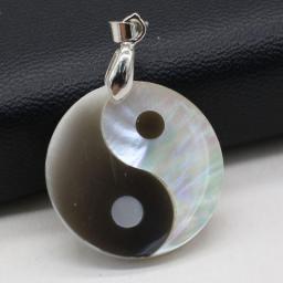 Natural Freshwater Shell Gossip Yin Yang Pendant Handmade Crafts DIY Necklace Bracelet Earrings Jewelry Accessories Making