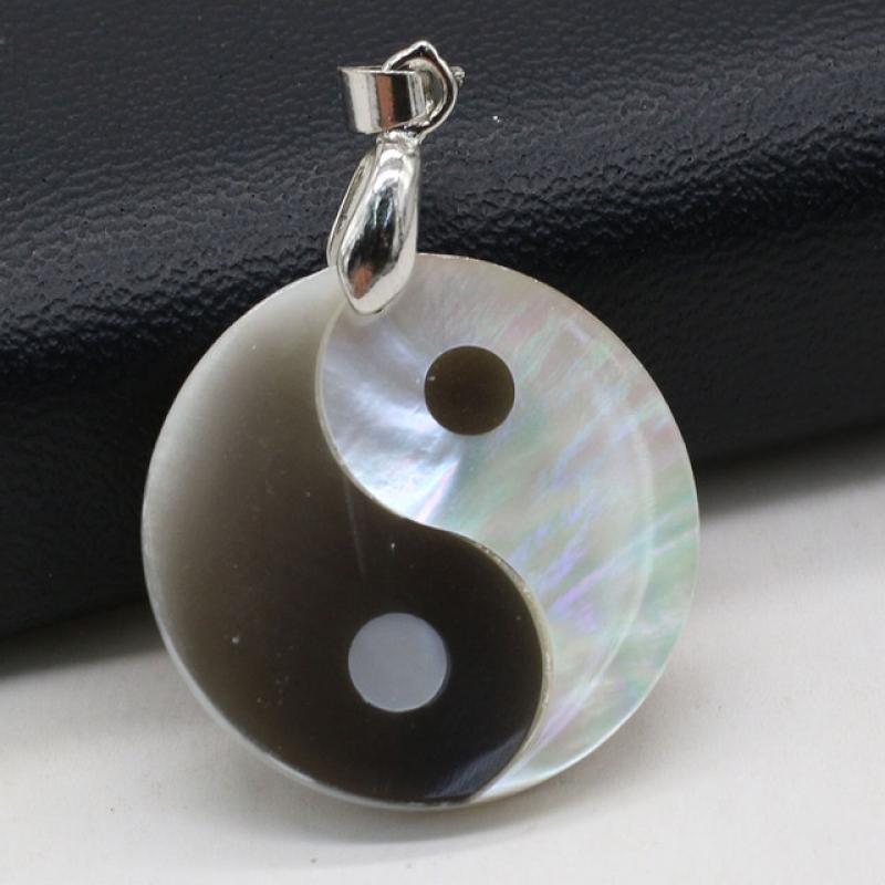 Natural Freshwater Shell Gossip Yin Yang Pendant Handmade Crafts DIY Necklace Bracelet Earrings Jewelry Accessories Making