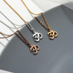 Om Ange Chakra Necklaces For Women Stainless Steel Gold Plated Ohm Buddah Chain Choker Pendant Necklace 2023 Trend Jewelry Gift