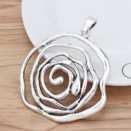 2 Pieces Tibetan Silver Large Open Spiral Swirl Vortex Charms Pendant For Necklace Jewellery Making Finding Accessories 74x72mm