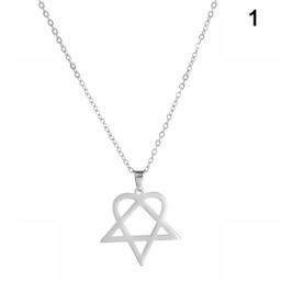 Classic Simple Personality Heartagram Star Heart Stainless Steel Pendant Necklace Women's Retro Sequin Coin Clavicle Necklaces