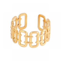 Gold Color Geometry Chain Open Rings For Women Rings Stainless Steel Ring 2023 Trend Accessories Jewelry Party Gift Wholesale