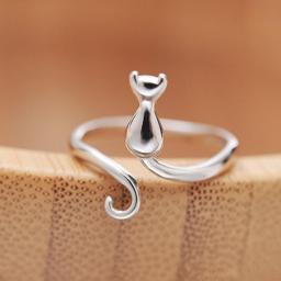 925 Sterling Silver Cat Rings For Women Engagement Luxury Designer Jewelry Female Offers With Free Shipping GaaBou Jewellery