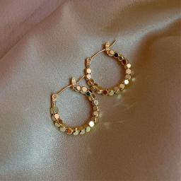 Fashion Exquisite Vintage Round Circle Hoop Earrings For Women Geometric Gold Color Earrings Wedding Jewelry Gifts 2022