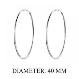 Bamoer 925 Sterling Silver Large Hoop Earrings Circle Endless Huggie Big Hoops Earring 30/40mm For Women Girls