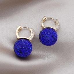 The New Fashion Jewelry Full Rhinestone Red Ball Earrings Autumn And Winter Fashion Korean Temperament Earrings For Women