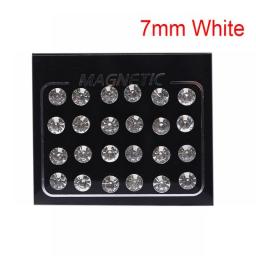 24Pcs/Set Unisex Stainless Steel Round Magnetic Non-Piercing Clip On Stud Earrings Crystal Round Ear Stud New Fashion