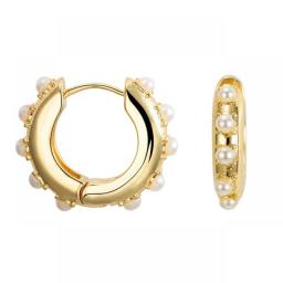Fashion Round Beads Hoop Earrings For Women Trendy Geometric Circle Green Stone Earrings Huggies Jewelry 2022 New