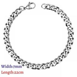 LUXUKISSKIDS Stainless Steel 316L Bracelets Woman/Men Fashion Curb Cuban Link Chains On Hand Couple Bracelet Wrist Jewelry Gifts
