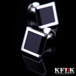 KFLK Jewelry Shirt Cufflinks For Mens Brand Black Cuff Link Wholesale Bouton High Quality Luxury Wedding Male Gift Guests