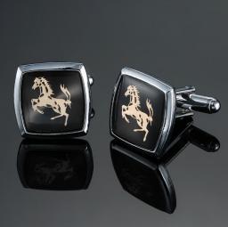 The Classic Horse Brand Cufflinks Glazed Process Style Men's Business Shirt Clothing Accessories, Free Delivery
