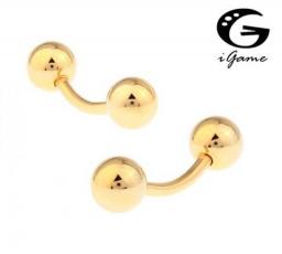 IGame Factory Price Supply Ball Cuff Links 2 Colors Option Double Side Design Free Shipping