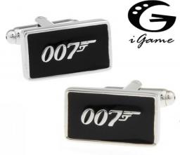 Promotion!! 007 Cufflinks Black Color Fashion Novelty James Bond Movie Design Copper Material Free Shipping