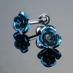 French Shirt Fashion Cufflinks For Men's Brand Cuff Links Buttons Blue Rose Classic High Quality 2018 New Arrival Jewelry