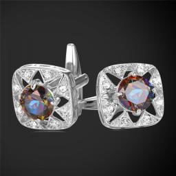 Business Mens Luxury Cufflinks With High Quality Rhinestone AAA+ Cubic Zirconia Costume Jewelry Wholesale Male Gifts C1988G