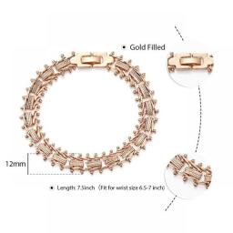 585 Rose Gold Color Jewelry For Women Geometric Spicate Chain Strand Fashion Jewelry Necklace Bracelet Earring Set LCS12