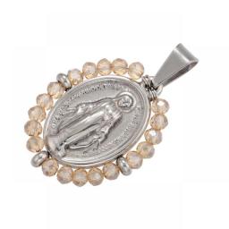 ZHUKOU Christian Virgin Mary Pendant Necklace Pearl Charms For DIY Handmade Necklace Jewelry Accessories Wholesale VD1036