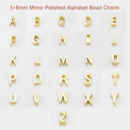 Simple A-Z Initial Pendant Stainless Steel Letter Charms Fashion Name Pendants For Making DIY Necklace Bracelet Earrings Bedels