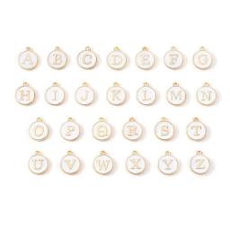 10pcs Enamel Letter Charms White Double Face Initial Letter Charms For Jewelry Making  DIY Bracelet Earrings Accessories