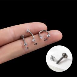 1Piece 1.2mm Piercing Body Jewelry For Women Trend F136 Titanium Zircon Stud Earrings Lip Stud For Teens Body Jewelry