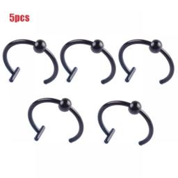 5Pcs Lip Nose Rings Neutral Punk Lip-shaped Ear Nose Clip Fake Diaphragm With Perforated Lip Hoop Body Jewelry Steel Ring