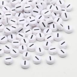 White Acrylic Beads Flat Round Pick Letters 50-500pcs Loose Alphabet Spacer Beads For Jewelry Making Bracelet Necklaces Supplies