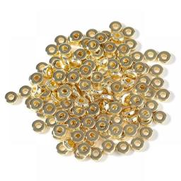 100pcs/Lot CCB Beads KC Gold Sliver Plated Round Flat Wheel Beads Loose Spacers Beads For Jewelry Making DIY Bracelet Necklace