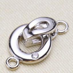 Clasps For Jewelry Making Fastening Accessories 925 Silver Plating Cubic Zirconia Clasps For DIY Pearls Necklace Bracelet Clasp