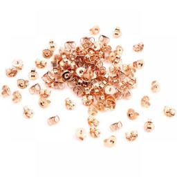 100pcs High Quality 925 Silver Plated Rose Gold Color Copper Earring Back Plug Earring Settings Base Ear Studs Back Whole Sale