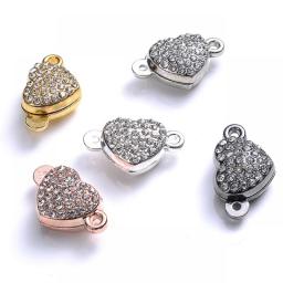5pair Heart Magnet Connector Clasp End Connector Magnetic Charms Pendant For Jewelry  Making Clasps Couple Diy Bracelet Necklace