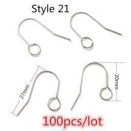 (Never Fade) High Quality 316 Stainless Steel DIY Earring Findings Clasps Hooks Jewelry Making Accessories Earwire