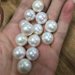 2-12mm Natural Round Pearls Price 3A Quality Hot Sale Zhuji Cultured Loose Freshwater Pearl White Color Half Drilled Pearls