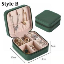 2023 Jewelry Box PU Leather Jewellery Storage Earring Boxes Packaging Storage Display Case Organizer For Home Travel Girl Gift