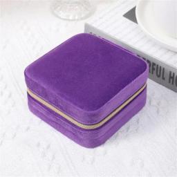 Flannel Portable Jewelry Box Square Luxury Gift Packaging Velvet Jewellery Storage Case Leather Ring Earring Holder Organizer