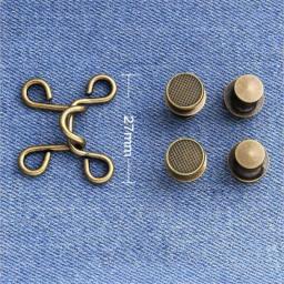 4 Set Nail-free Metal Jeans Button Snaps Detachable Pants Clips Buttons Pins DIY Waist Tightener Clothing Buckles Sewing Tools