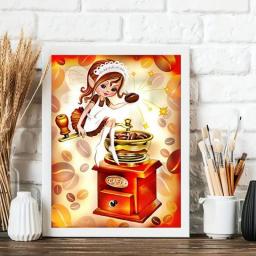 5D DIY Diamond Painting Kids Novelties Full Round Kitchen Elf Cooking Abstract Cross Stitch Kits Embroidery Home Decoration Gift