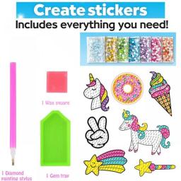 Kids Diamond Painting Stickers Kits For Children Easy DIY Disney Mermaid Cartoon Stickers Diamond Painting By Numbers Art Crafts