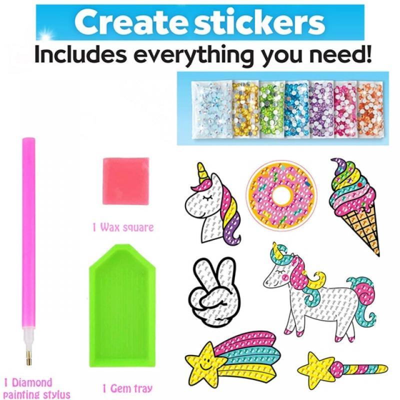 Kids Diamond Painting Stickers Kits for Children Easy DIY Disney Mermaid Cartoon Stickers Diamond Painting by Numbers Art Crafts