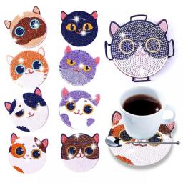 6/8Pcs Cup Pad DIY Diamond Painting Coaster Mat Mandala Drink Cup Cushion Table Placemat Insulation Pad Kitchen Accessories