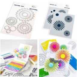 2023 Birthday Flowers Rosettes Balloons Clear Stamps Metal Cutting Dies Stencil Hot Foil Scrapbook DIY Craft Card Paper Punch
