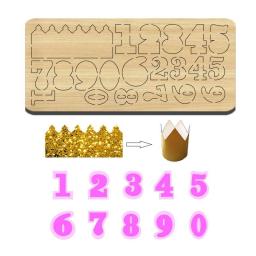 PR16  Numbers 0-9 Plus Crown Wood Cutting Die, Applicable To Most Machines