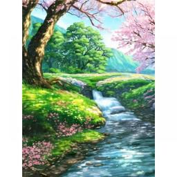 SDOYUNO 60x75cm Diy Painting By Numbers With Frame Peach Blossom Tree Coloring By Numbers Art Picture Unique Gift Home Decor