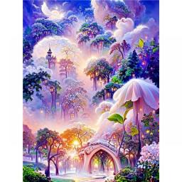 SDOYUNO Modern Painting By Numbers Fantasy Scenery With Frame Drawing On Canvas Picture Coloring By Number For Home Decor