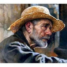 RUOPOTY 60x75cm DIY Painting By Numbers For Adults Old Man On Canvas Oil Picture By Numbers Figure Home Decor Unique Gift