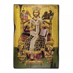 Great High Priest Enthroned Jesus Christ Greek Orthodox Icon Of Our Lord Byzantine Canvas Art Wall Religious Ikon Home Decor